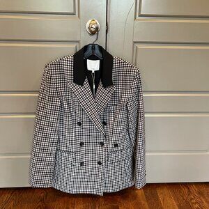 NWT Tibi Double Faced Menswear Check Double Breasted Blazer sz 4